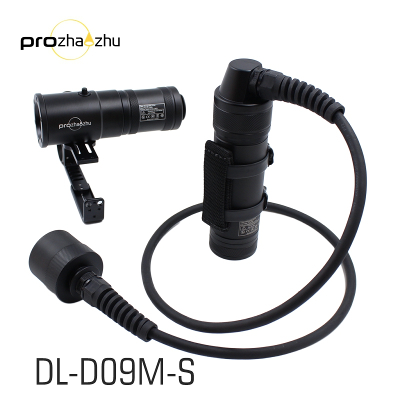 DL-D09M-S Sidemount Canister Techncial Diving Torch Light,2500 lumen super bright tight-beam hot spot,rechargeable battery,150 Depth diving